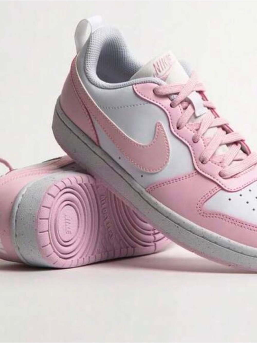 Nike Kids Pink and White Low-Top Sneakers